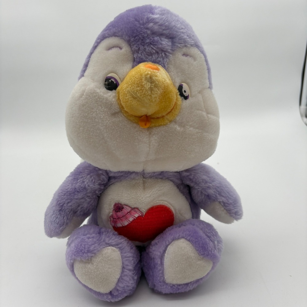 Care Bears Cousins Cozy Heart Penguin Purple Plush Vintage 11 inch Toy